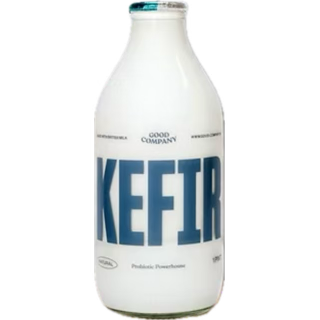 Kefir in glass bottle