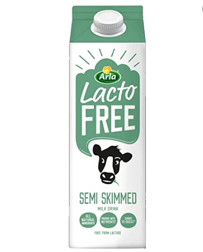 Lactose free semi-skimmed milk