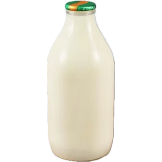 Oat milk in glass bottle