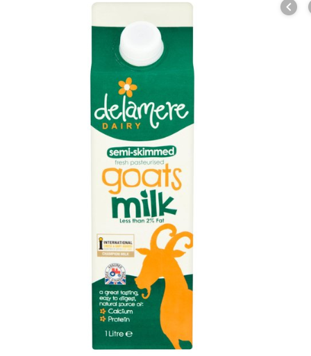 Semi-skimmed goats milk